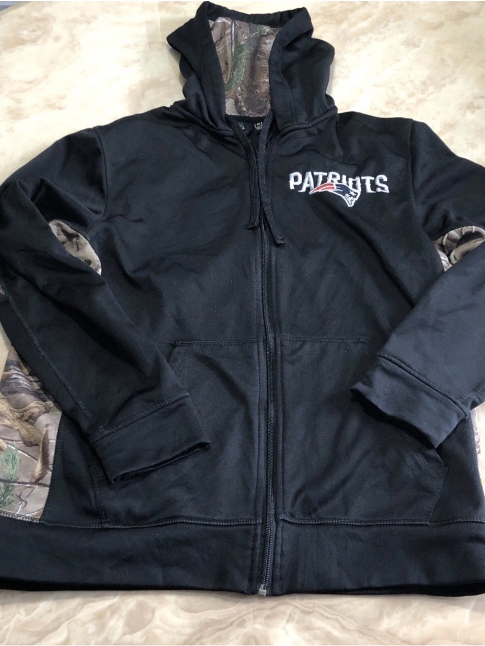 5/$25 Dunbrooke Realtree NFL New England Patriots Camo Full Zip Jacket Mens M
